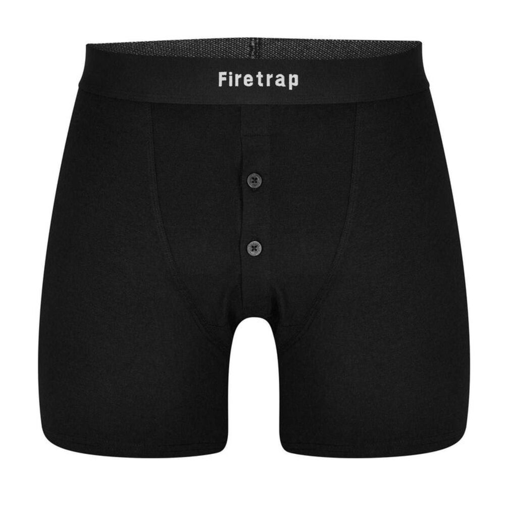 Firetrap Mens Boxer Shorts (Pack of 2) / Black